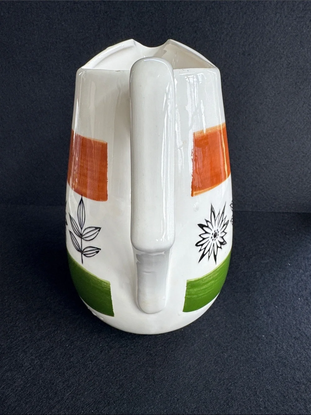 VTG Royal Sealy 1950 MCM Hand Painted Pitcher and 6 Cups Japan